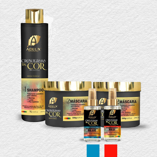 Kit Cronograma da Cor Profissional- 2 Passos (BLUE - RED)