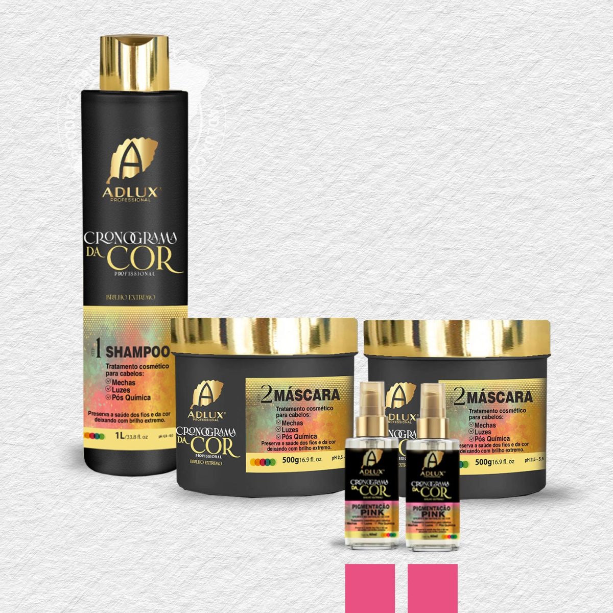 Kit Cronograma da Cor Profissional- 2 Passos (PINK - PINK)